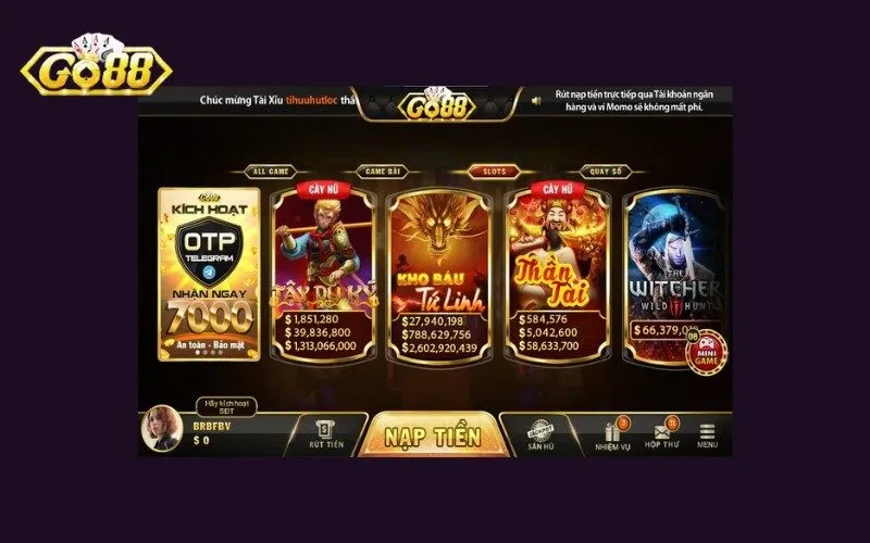 Giao diện của Game nổ hũ Go88  luôn thu hút và bắt mắt người