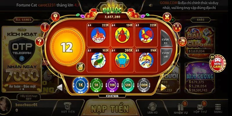 Bầu cua mini là trò chơi đặt cược đơn giản, dễ hiểu và nhanh chóng tại Go88