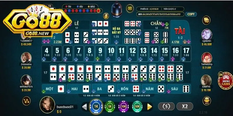 Tham khảo bí quyết chơi Sicbo Go88 hiệu quả giúp nâng cao tỷ lệ thắng